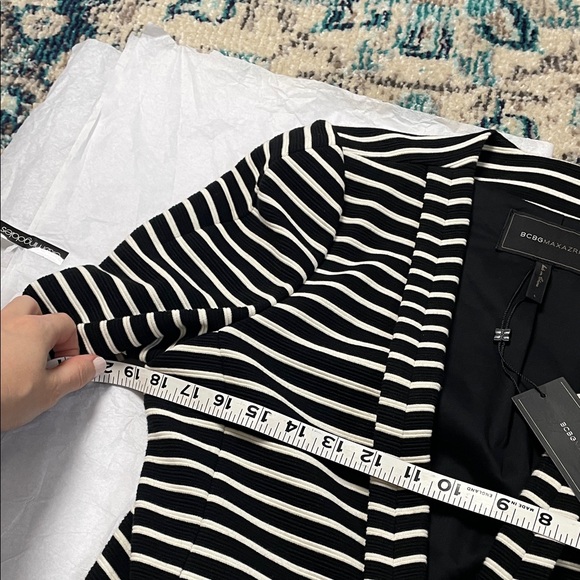 NWT BCBGMaxAzria Monochrome Striped blazer Jacket Hendrix - Picture 8 of 17